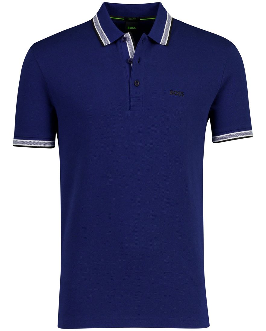 Boss Green Paddy polo regular fit donkerblauw effen