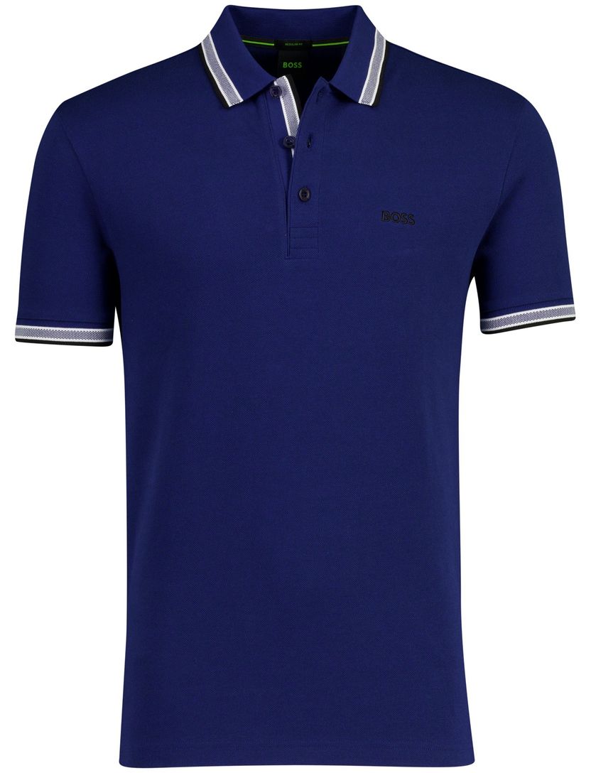 Poloshirt Boss Green Paddy donkerblauw logo 3 knopen