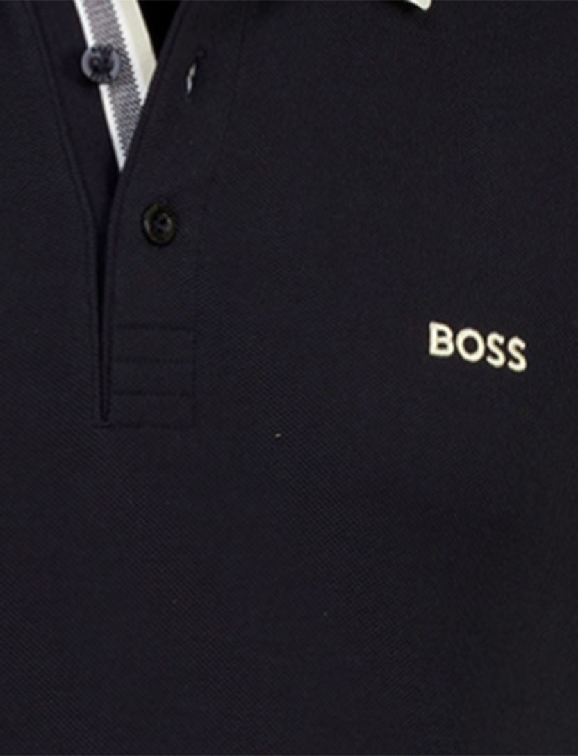 Polo Boss Green Paddy poloshirt zwart pique effen