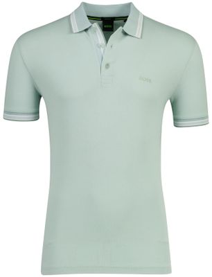 Hugo Boss Boss Green Paddy poloshirt lichtblauw met witte kraag