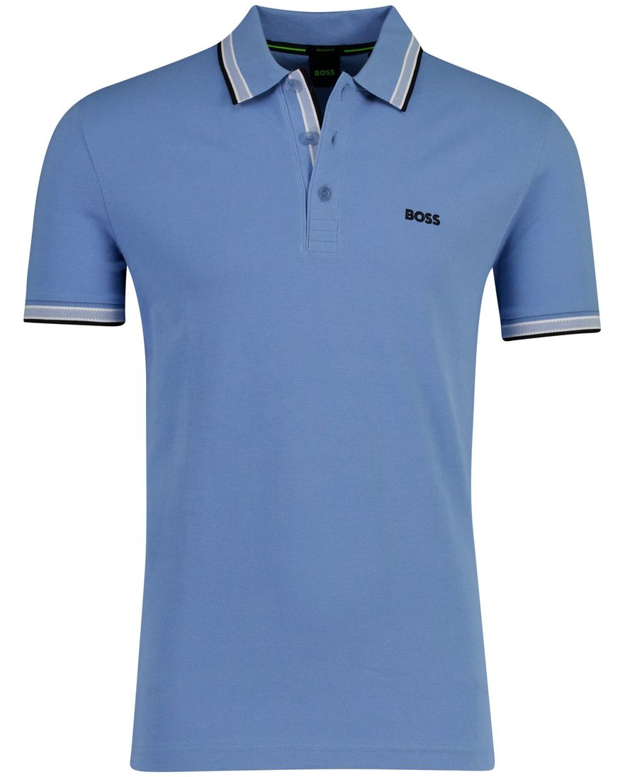 Boss Green Paddy polo regular fit blauw 3 knoops