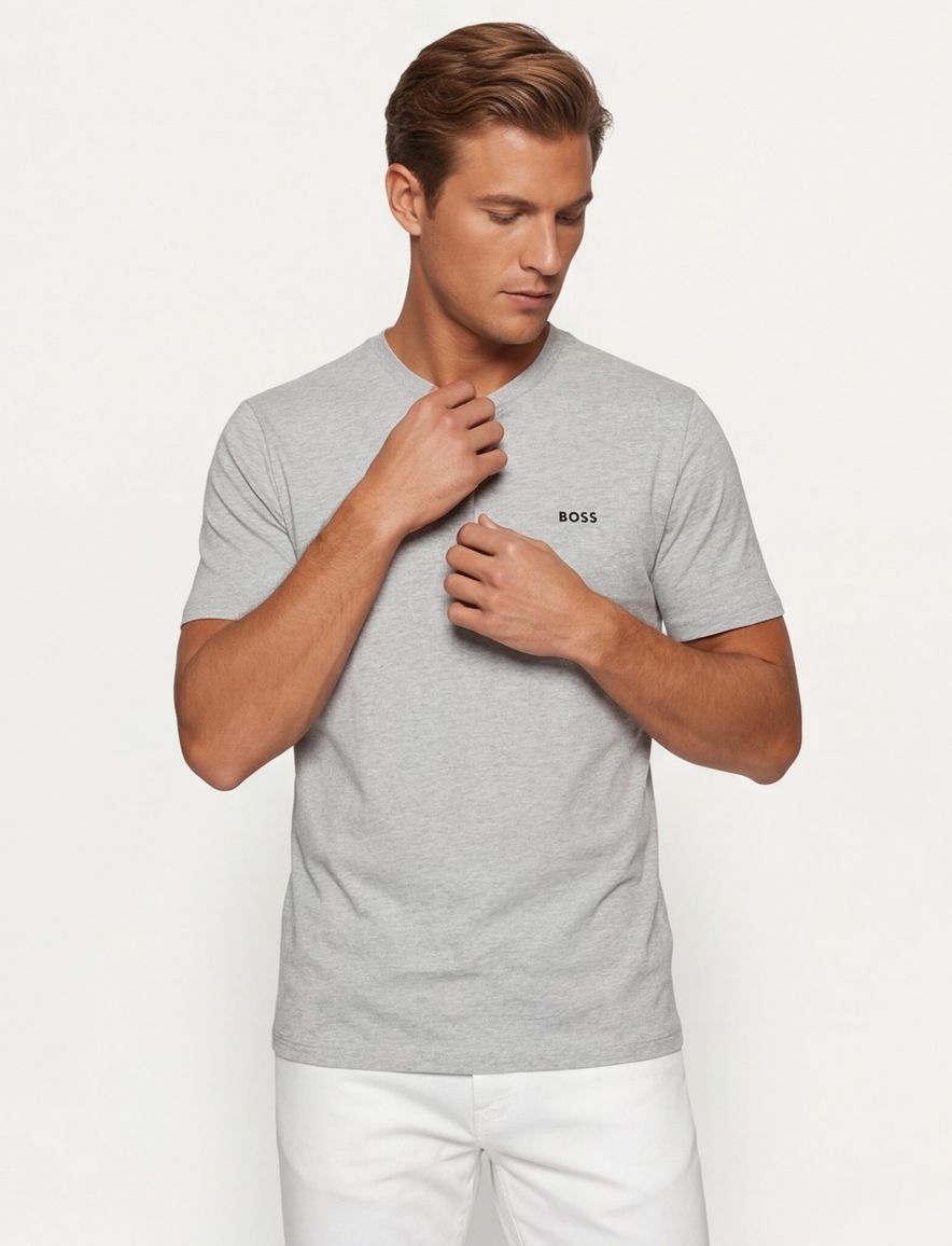 Boss Green tee t-shirt grijs logo katoen