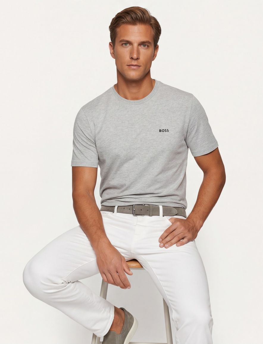 Boss Green tee t-shirt grijs logo katoen