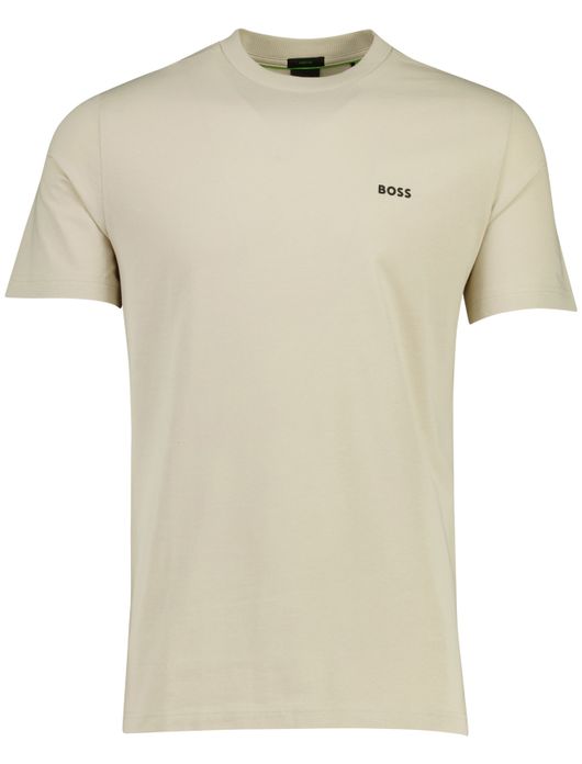 Boss Green tee stretch t-shirt logo beige