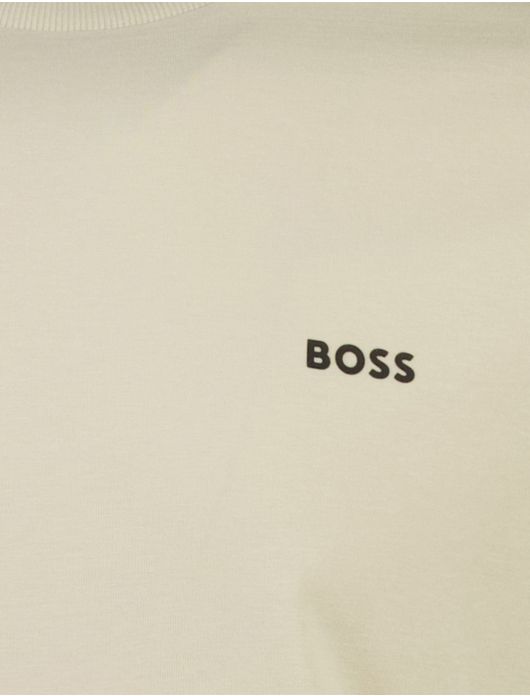 Boss Green tee stretch t-shirt logo beige