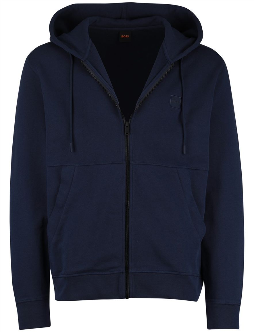 navy sweatvest Boss Orange Zetalky zwarte rits