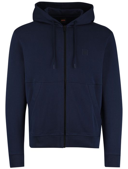 BOSS Orange Zetalky navy sweatvest met capuchon en zwarte rits