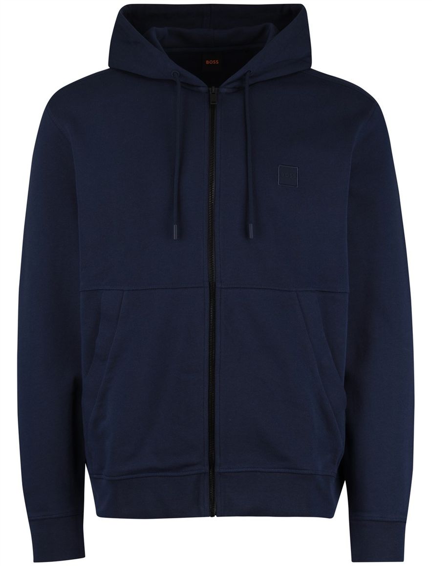 navy sweatvest Boss Orange Zetalky zwarte rits