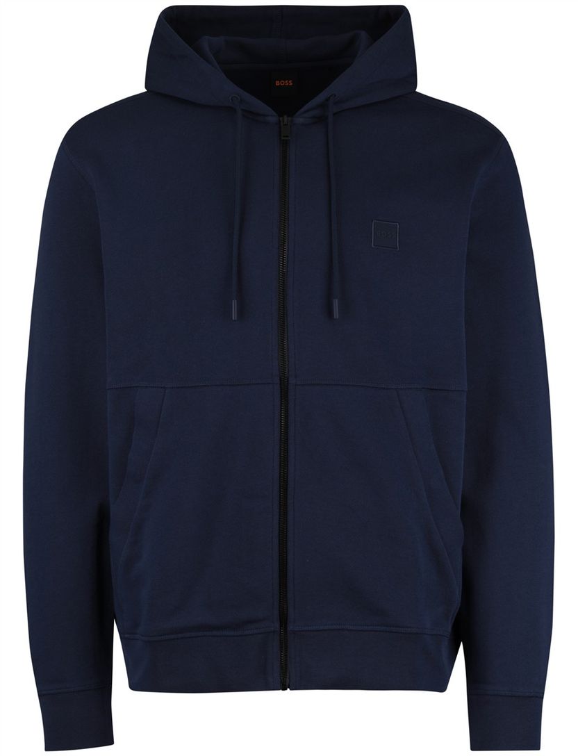 sweatvest Boss Orange Zetalky navy capuchon rits normale fit