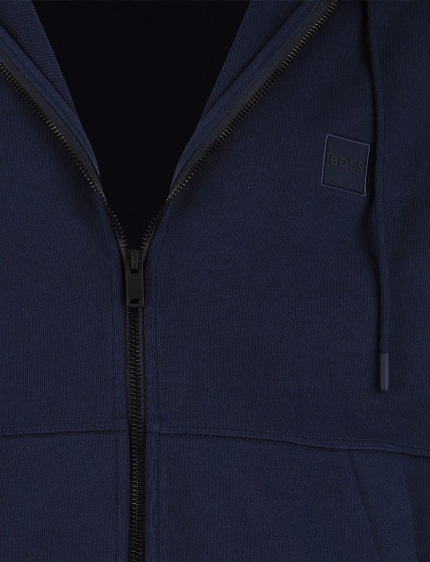 navy sweatvest Boss Orange Zetalky zwarte rits