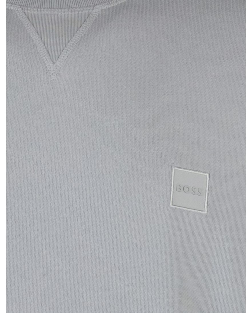 Lichtblauwe trui ronde hals Boss Orange Westart