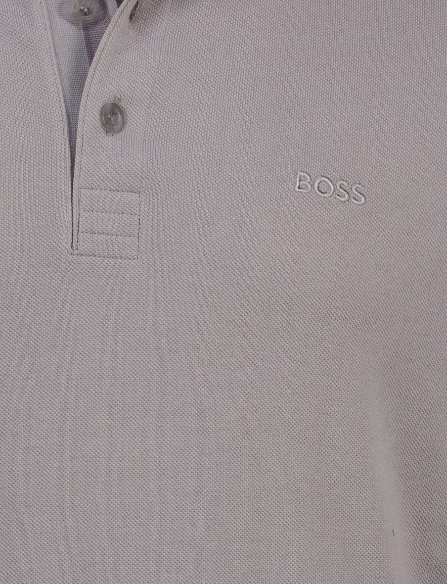 Boss Green Plisy grijs poloshirt pique logo