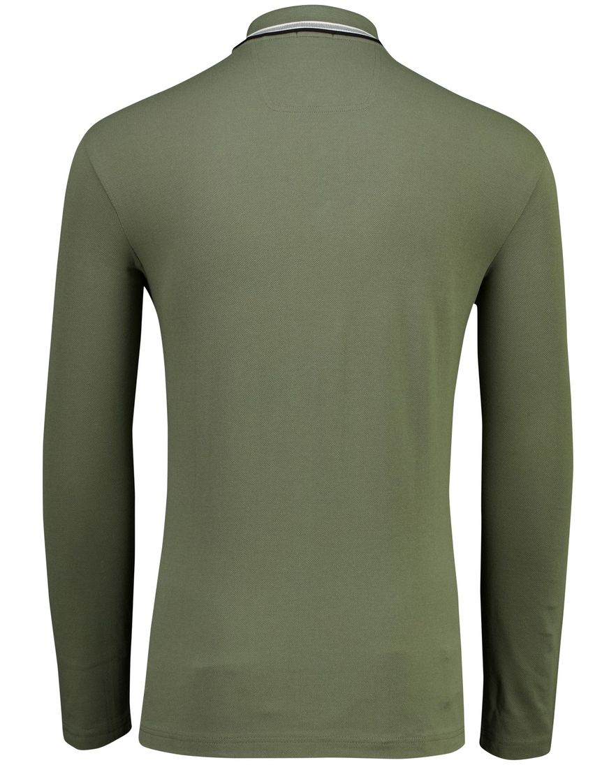 green poloshirt Boss Green Plisy 100% katoen pique lange mouw