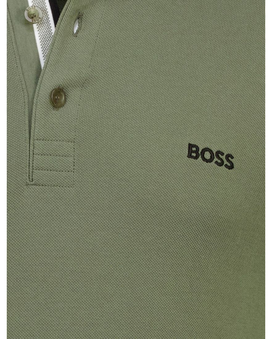 green poloshirt Boss Green Plisy 100% katoen pique lange mouw