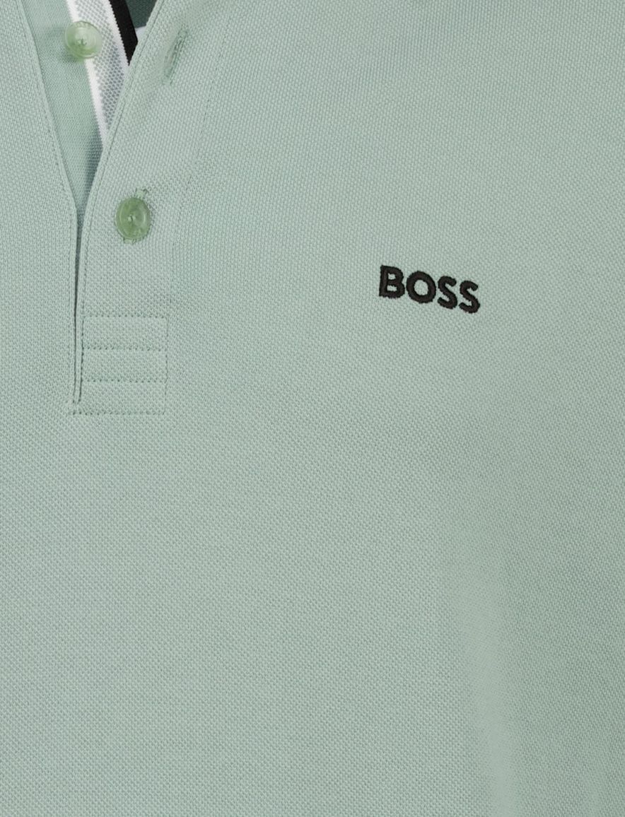 Boss Green Plisy poloshirt groen normale fit 3 knopen