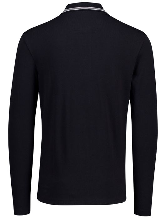 Boss Green Plisy donkerblauw poloshirt pique logo