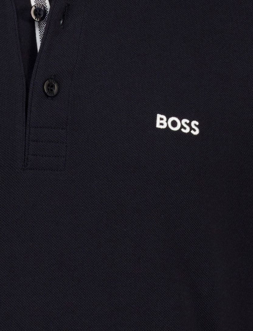 Donkerblauw poloshirt Boss Green normale fit 3 knopen