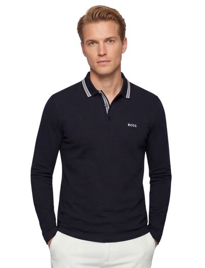 Hugo Boss Boss Green polo donkerblauw effen