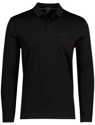 Hugo Boss Zwart poloshirt Boss Green Piro 3 knoops luxury cotton