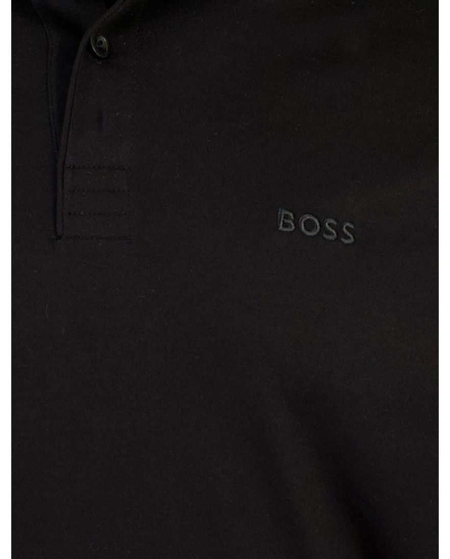 Poloshirt Boss Green Piro lange mouw luxury cotton zwart