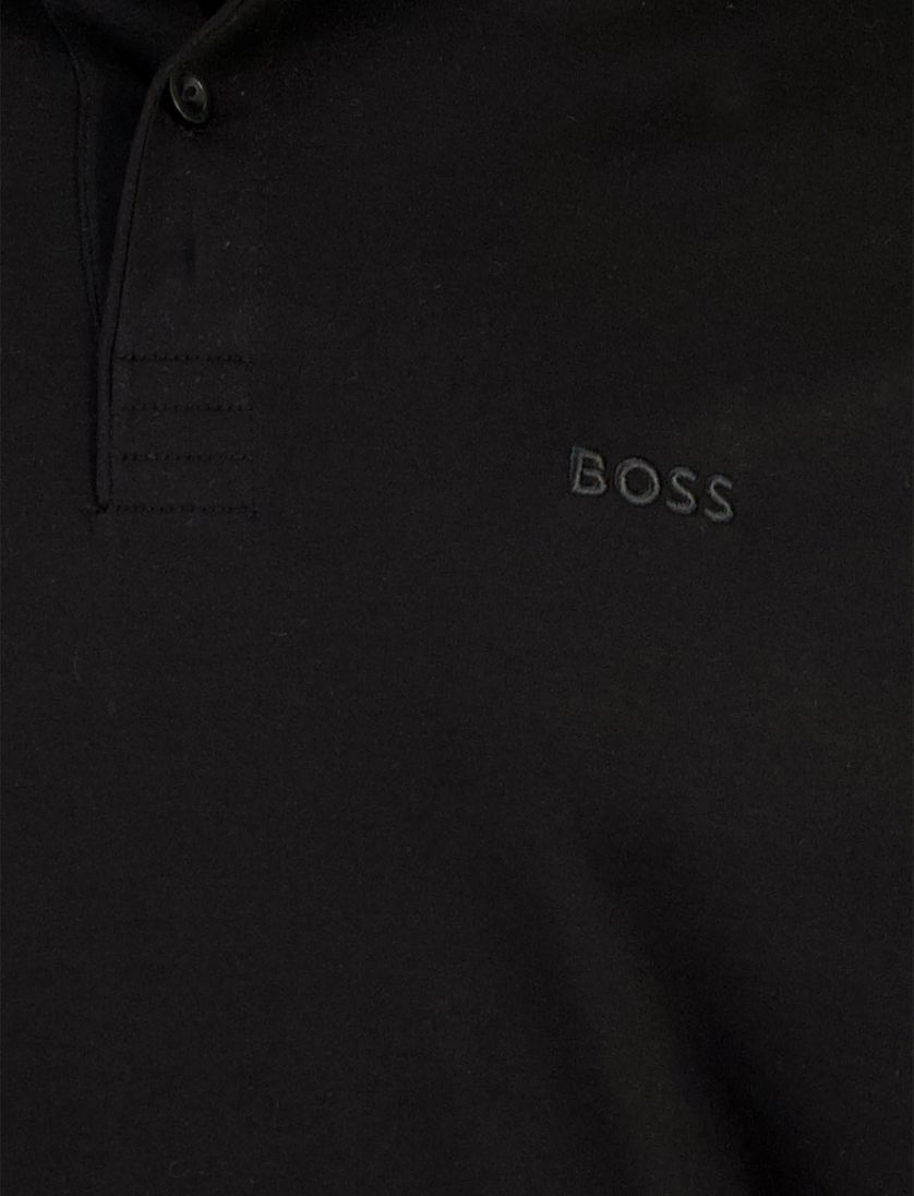 Zwart poloshirt Boss Green Piro 3 knoops luxury cotton