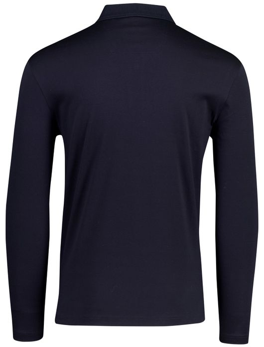 Boss Green Piro poloshirt lange mouw navy 3 knoops