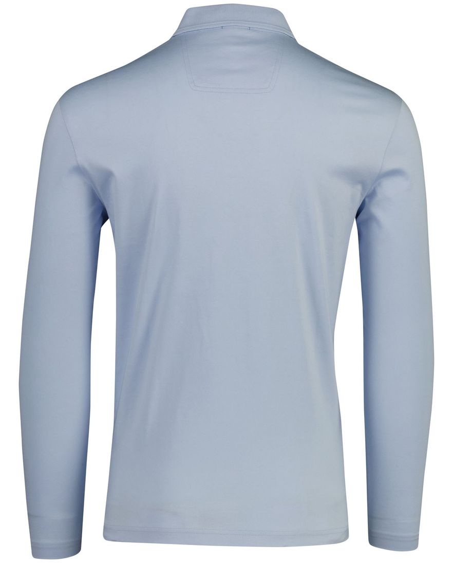 Poloshirt Boss Green Piro lange mouw jersey effen lichtblauw