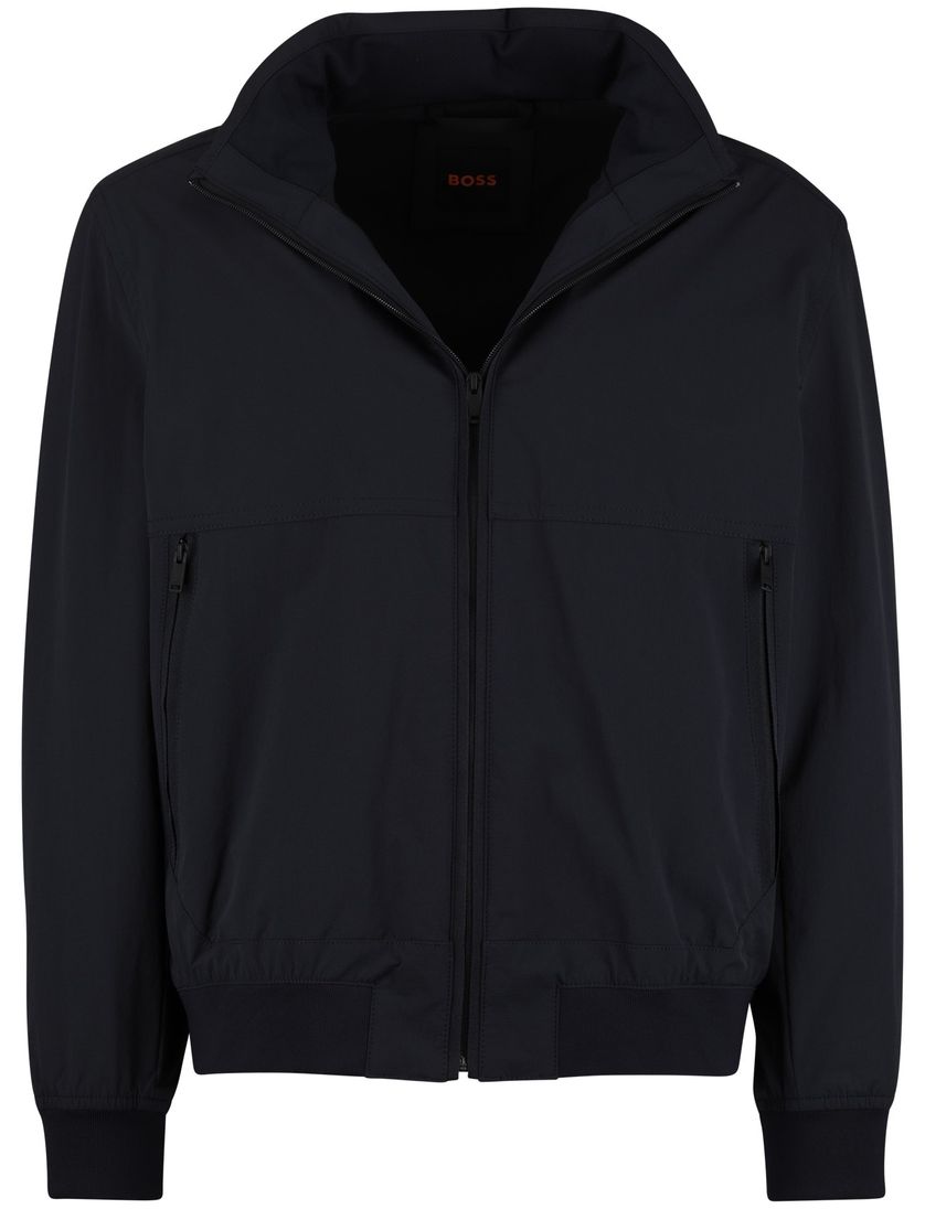 Zomerjas Boss Orange Orki donkerblauw capuchon normale fit