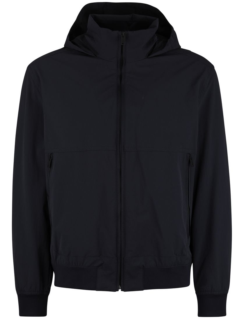 Zomerjas Boss Orange Orki donkerblauw capuchon normale fit