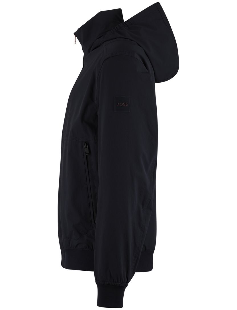 Zomerjas Boss Orange Orki donkerblauw capuchon normale fit