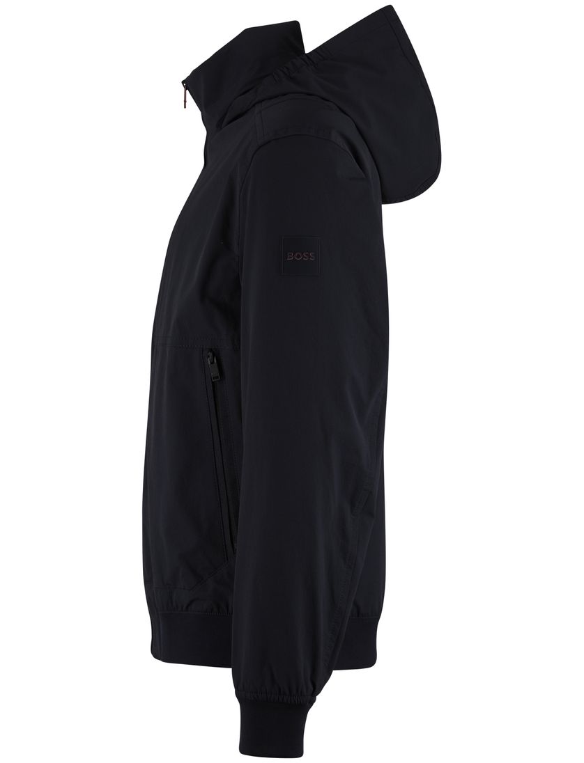 Zomerjas Boss Orange Orki donkerblauw capuchon normale fit