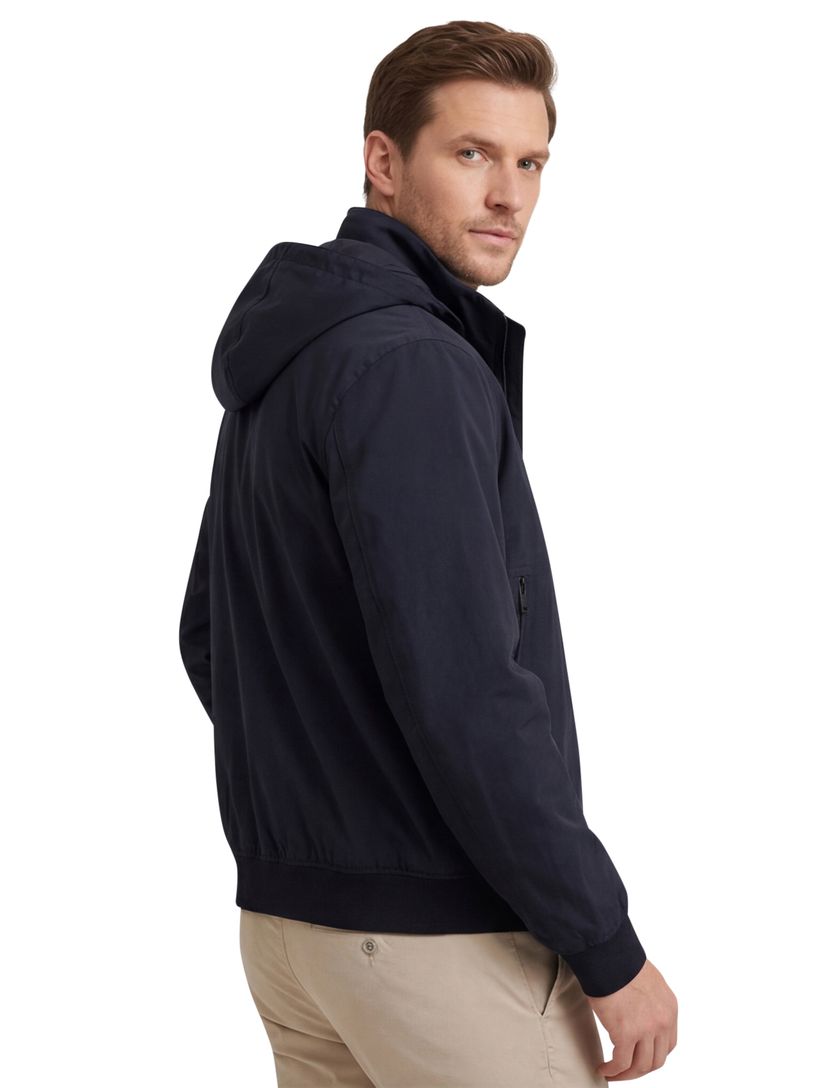 Zomerjas Boss Orange Orki donkerblauw capuchon normale fit