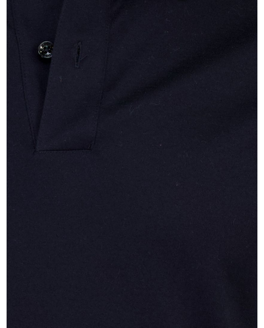 Poloshirt Boss Black H-pleins Slim Fit lange mouw navy 2-knoops