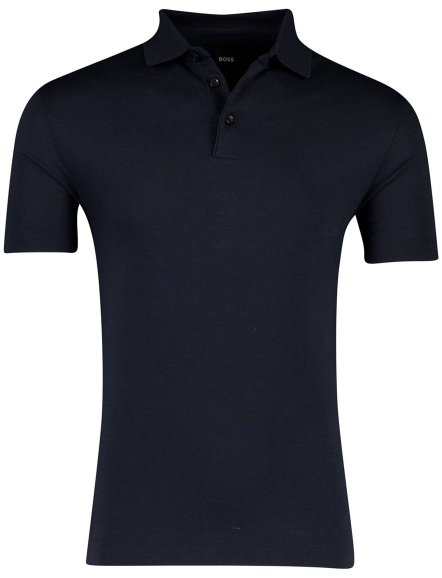BOSS Black poloshirt navy 3 knoops