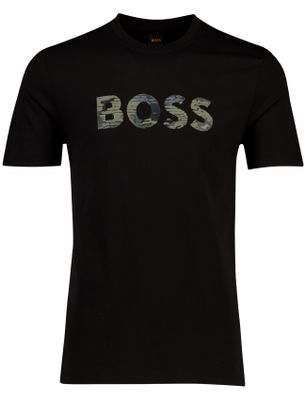 Hugo Boss Boss orange teinsignia t-shirt met opdruk zwart