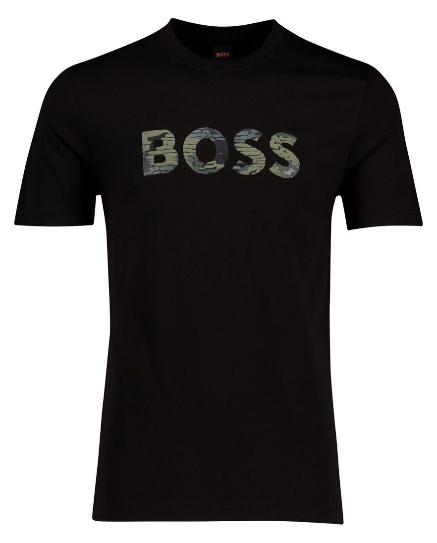 Boss orange teinsignia t-shirt met opdruk zwart