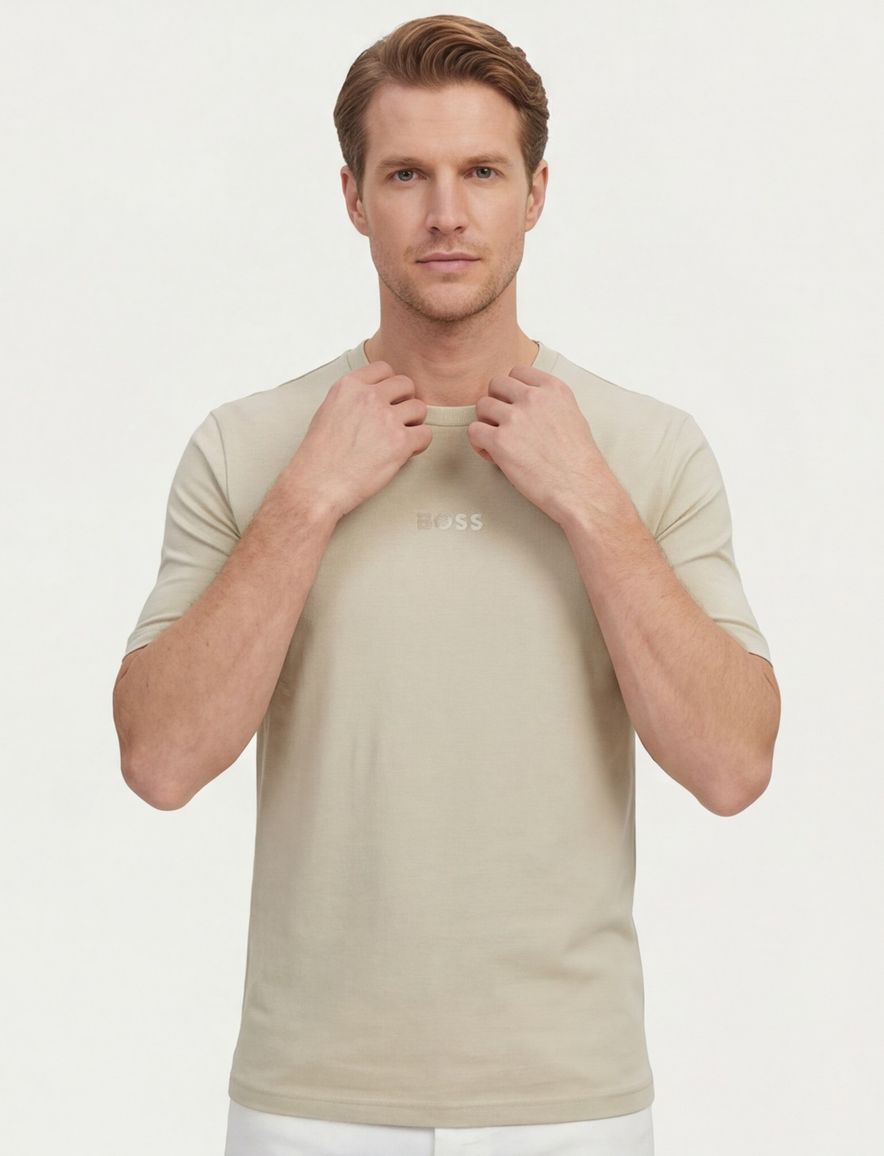Boss Green TS join grx t-shirt met opdruk beige