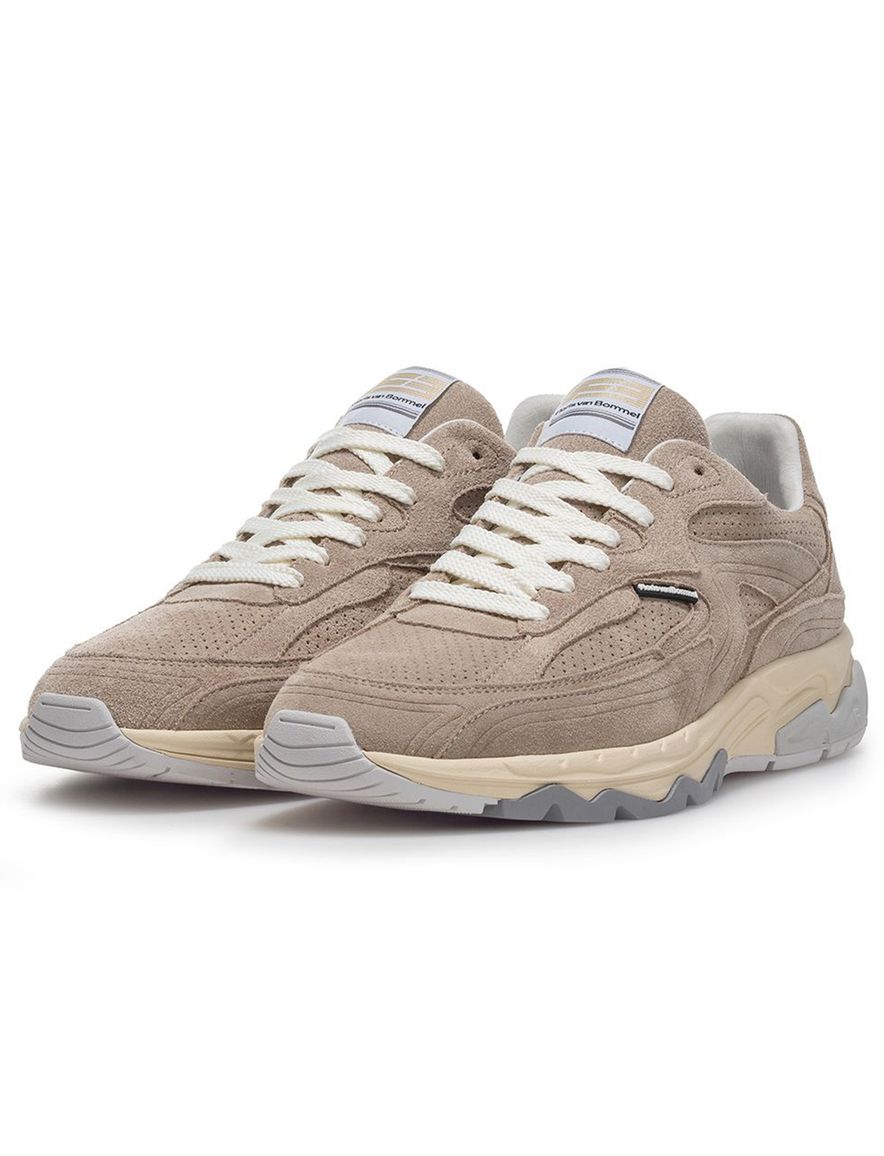Sneaker Van Bommel beige suede modern met luxe uitstraling