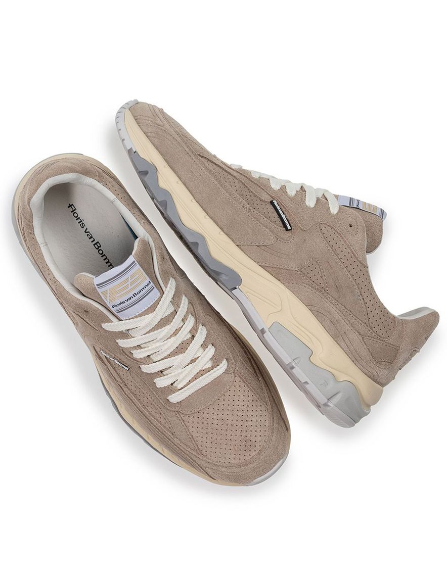 Sneaker Van Bommel beige suede modern met luxe uitstraling