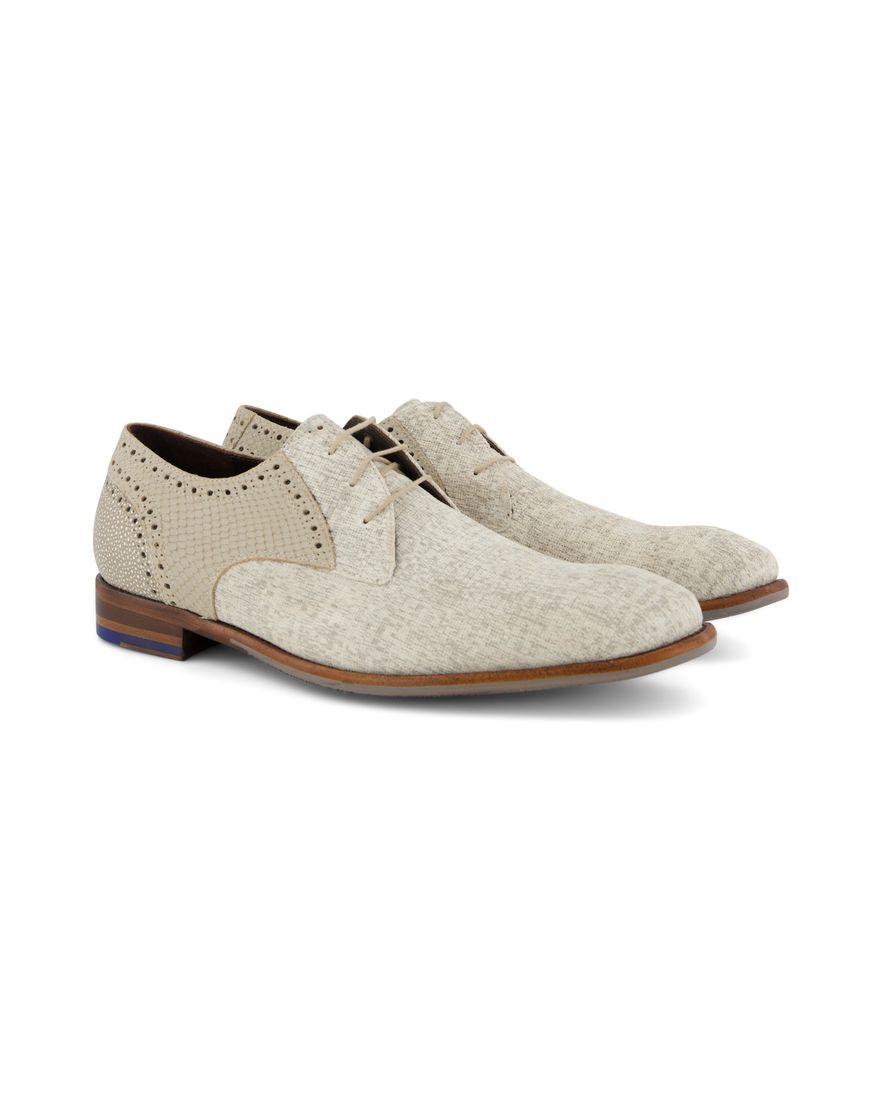 Floris van Bommel beige veterschoenen