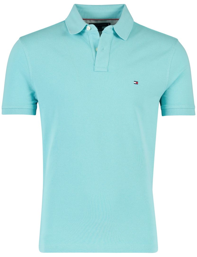 Poloshirt tommy hilfiger regular fit blauw 2 knoopjes