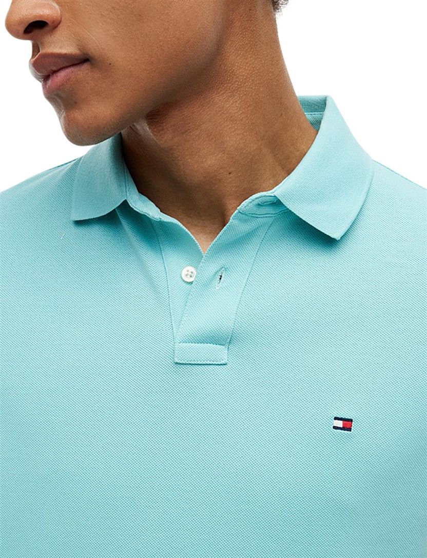 Poloshirt tommy hilfiger regular fit blauw 2 knoopjes