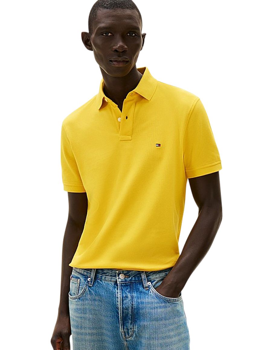 Tommy Hilfiger polo geel effen
