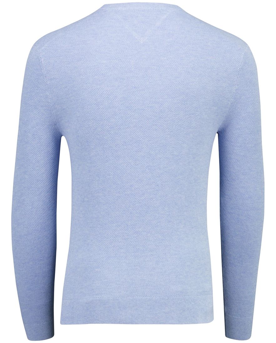 trui ronde hals Tommy Hilfiger lichtblauw structuur