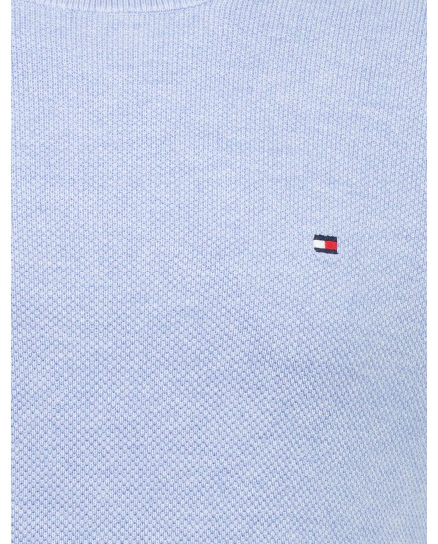 trui ronde hals Tommy Hilfiger lichtblauw structuur