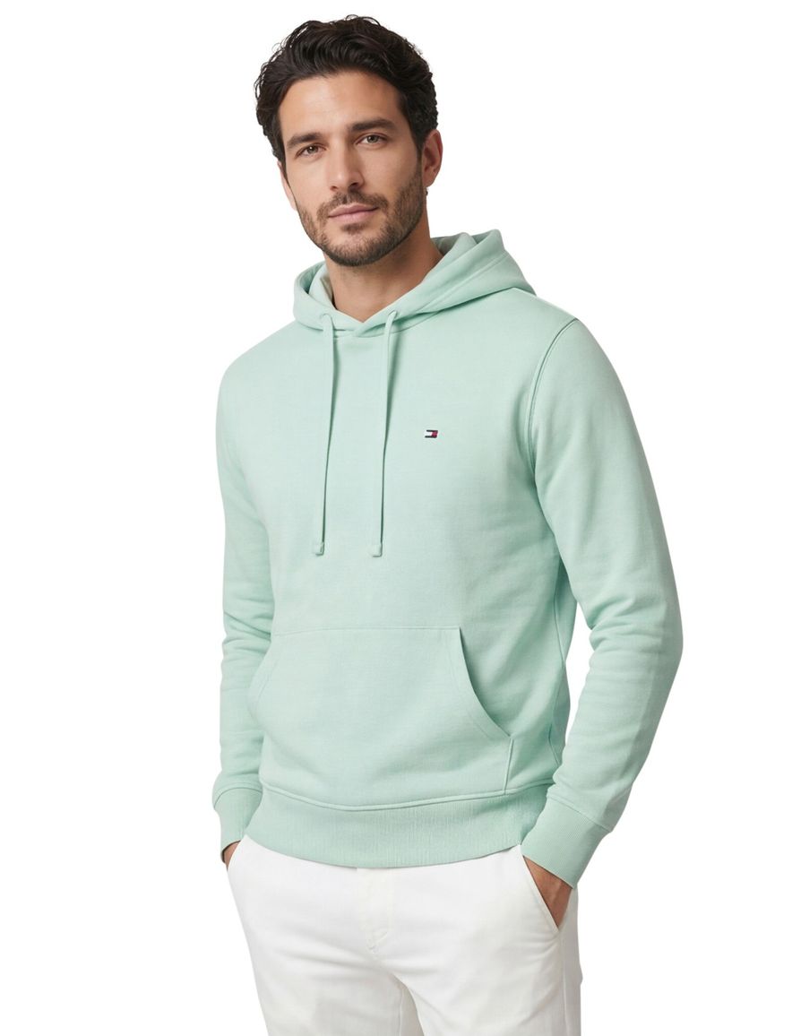 Tommy Hilfiger mintgroene heren hoodie met buidelzak
