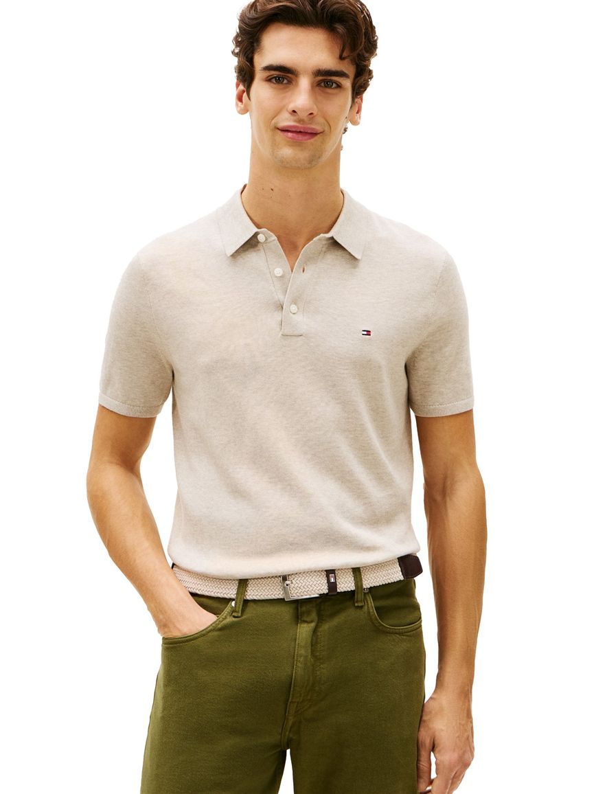 Poloshirt beige Tommy Hilfiger gemeleerd