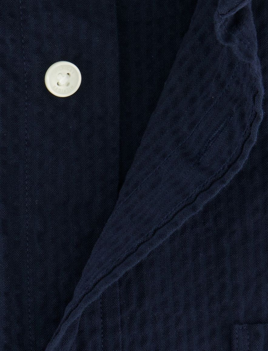 Tommy Hilfiger overhemd korte mouw donkerblauw