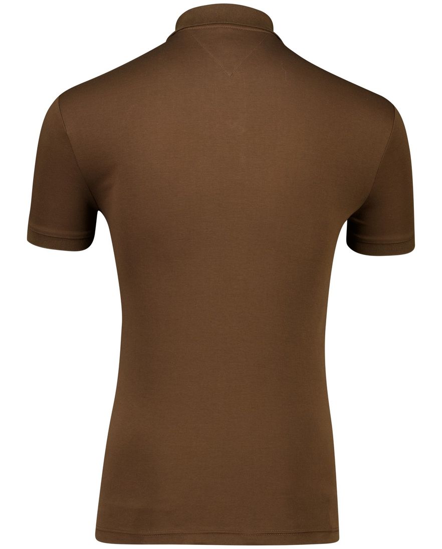 Bruin poloshirt Tommy Hilfiger Regular Fit effen