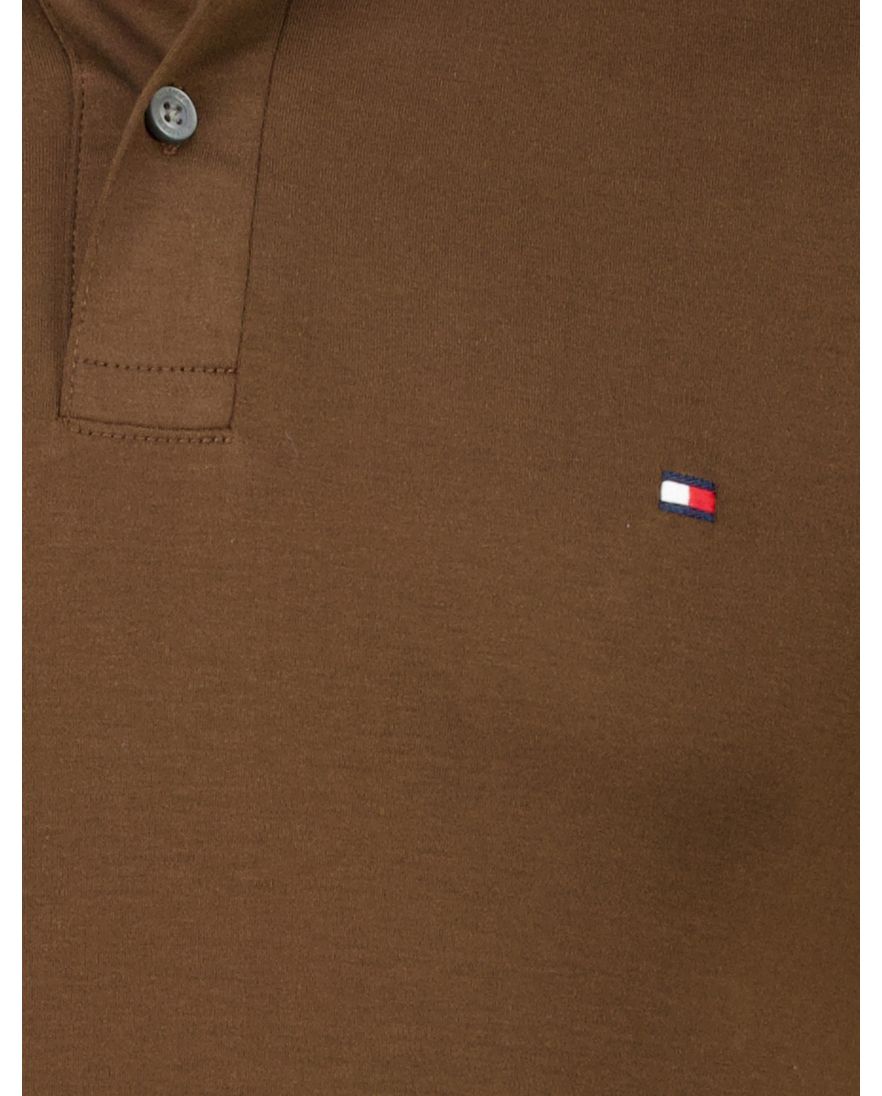 Bruin poloshirt Tommy Hilfiger Regular Fit effen